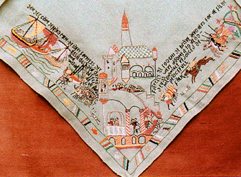 Аллегорическое изображение высадки Союзников. Вышивка матери Марии, лагерь Ревенсбрюк
