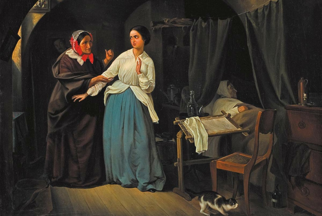 «Искушение». Николай Шильдер, 1857, Третьяковская галерея