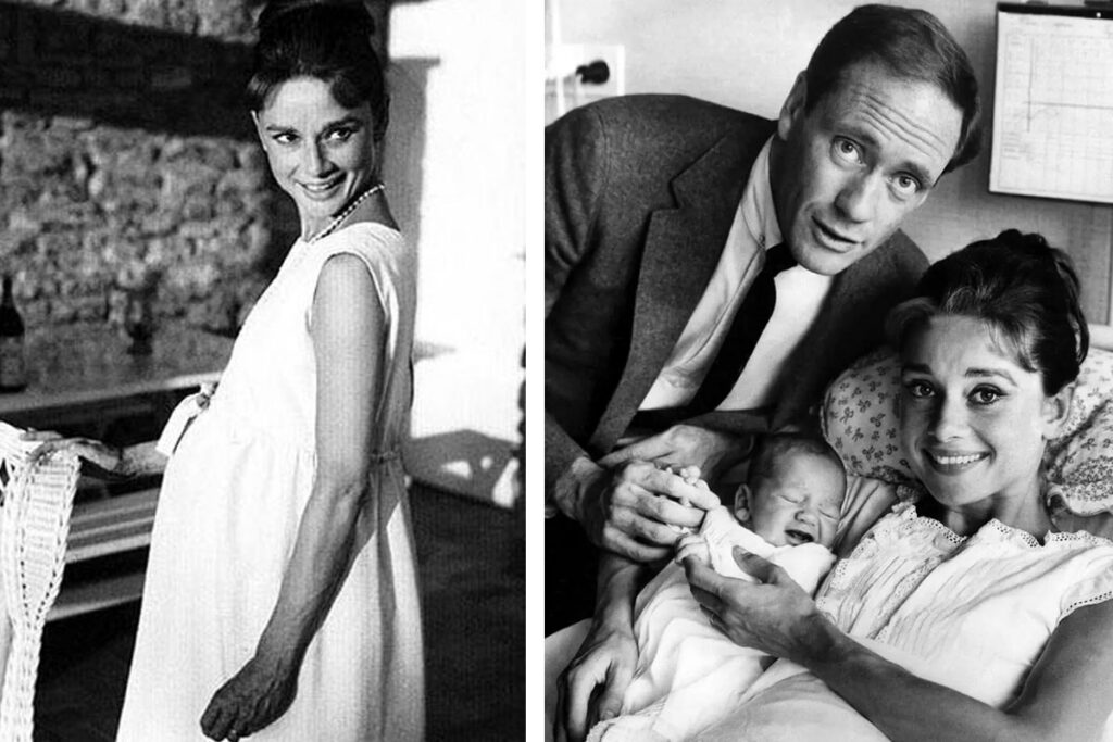 Одри Хепберн с мужем и сыном